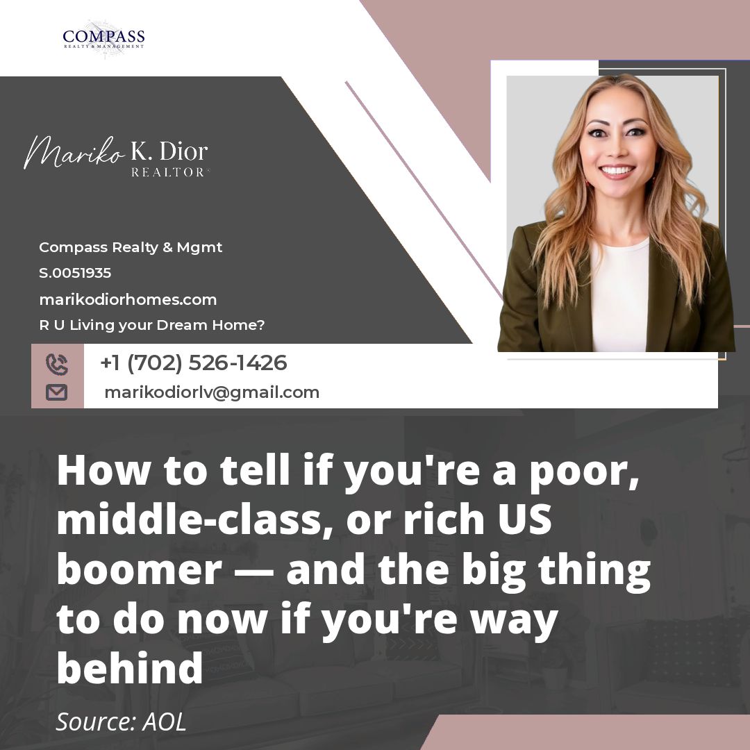 How to tell if you’re a poor, middle-class, or rich US boomer — and the big thing to do now if you’re way behind